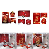 Maxbell 3 Pcs Xmas Bathmat Toilet Set Mat & Lid Cover Bathroom Set Style 1 - Aladdin Shoppers