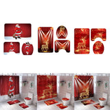 Maxbell 3 Pcs Xmas Bathmat Toilet Set Mat & Lid Cover Bathroom Set Style 1 - Aladdin Shoppers