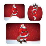 Maxbell 3 Pcs Xmas Bathmat Toilet Set Mat & Lid Cover Bathroom Set Style 1 - Aladdin Shoppers