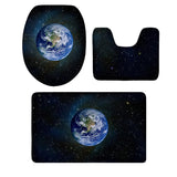 Maxbell 3 Pieces Combo Starry Sky Print Toilet Lid Non Slip Bathmat Bathroom Rug #10 - Aladdin Shoppers