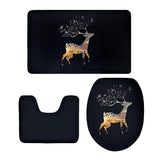 Maxbell 3 Pieces Combo Starry Sky Print Toilet Lid Non Slip Bathmat Bathroom Rug #12 - Aladdin Shoppers