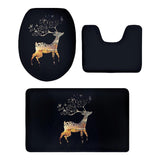 Maxbell 3 Pieces Combo Starry Sky Print Toilet Lid Non Slip Bathmat Bathroom Rug #12 - Aladdin Shoppers