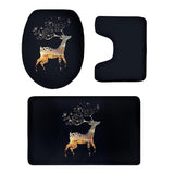 Maxbell 3 Pieces Combo Starry Sky Print Toilet Lid Non Slip Bathmat Bathroom Rug #12 - Aladdin Shoppers