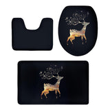 Maxbell 3 Pieces Combo Starry Sky Print Toilet Lid Non Slip Bathmat Bathroom Rug #12 - Aladdin Shoppers