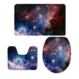 Maxbell 3 Pieces Combo Starry Sky Print Toilet Lid Non Slip Bathmat Bathroom Rug #6 - Aladdin Shoppers