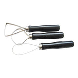 Maxbell 3 Pieces/Set Stainless Steel Wire Loop Wooden Thick Handle Flat Wire Cutter Clay Pottery Sculpting Tool Set - Aladdin Shoppers