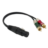 Maxbell 3-Pin XLR Female to 2 RCA Socket Audio Cord Converter Splitter Wire 30cm 12