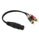 Maxbell 3-Pin XLR Female to 2 RCA Socket Audio Cord Converter Splitter Wire 30cm 12" - Aladdin Shoppers