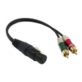 Maxbell 3-Pin XLR Female to 2 RCA Socket Audio Cord Converter Splitter Wire 30cm 12" - Aladdin Shoppers