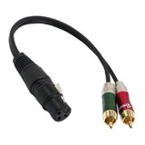 Maxbell 3-Pin XLR Female to 2 RCA Socket Audio Cord Converter Splitter Wire 30cm 12" - Aladdin Shoppers