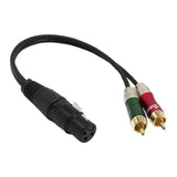 Maxbell 3-Pin XLR Female to 2 RCA Socket Audio Cord Converter Splitter Wire 30cm 12" - Aladdin Shoppers