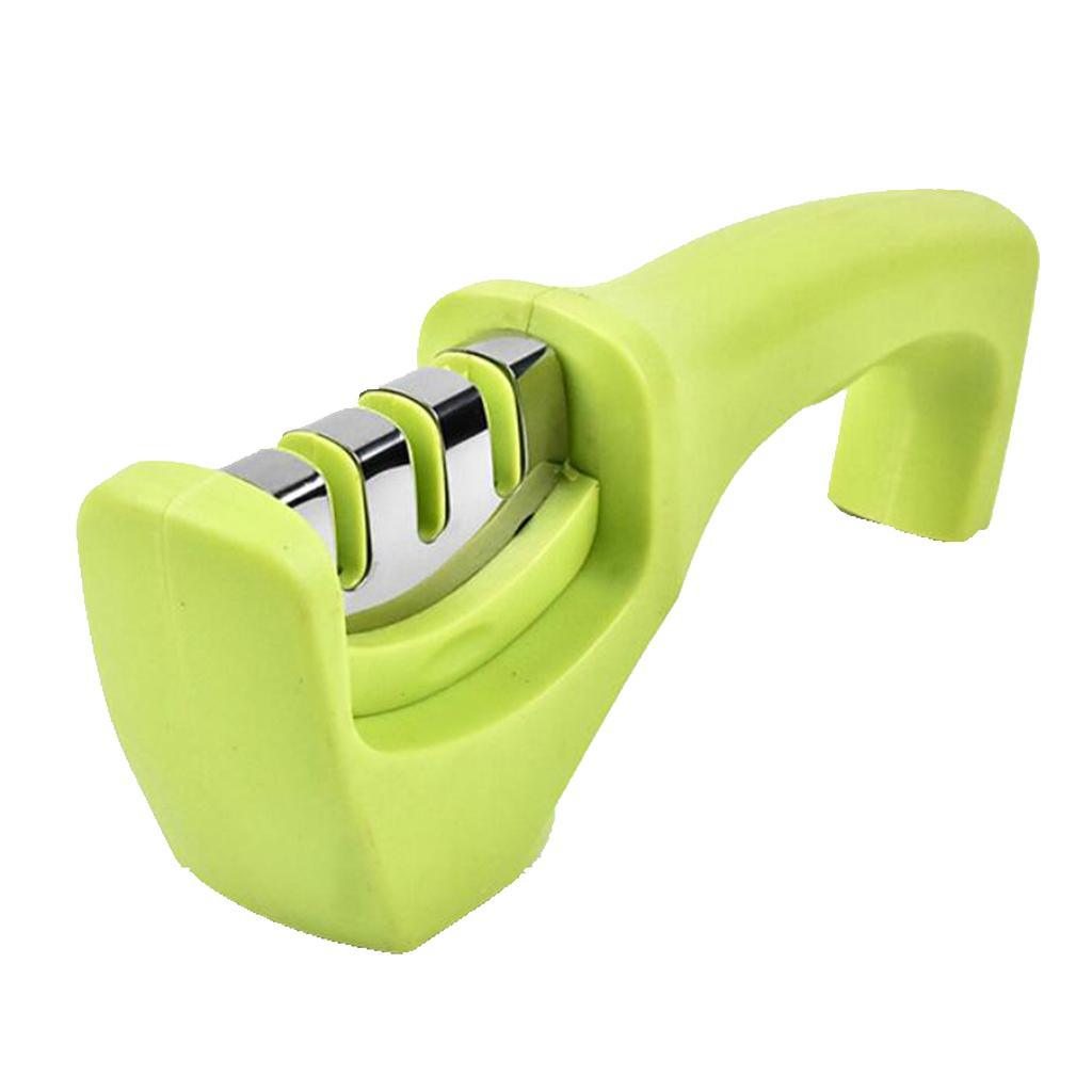 Maxbell 3-Stage Multi-function Knife Sharpener Blade Sharpening Kitchen Gadget Green - Aladdin Shoppers