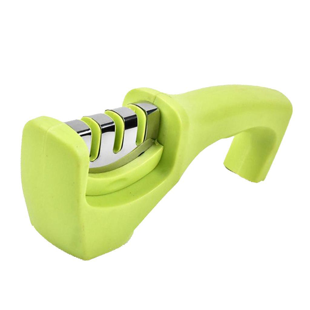 Maxbell 3-Stage Multi-function Knife Sharpener Blade Sharpening Kitchen Gadget Green - Aladdin Shoppers