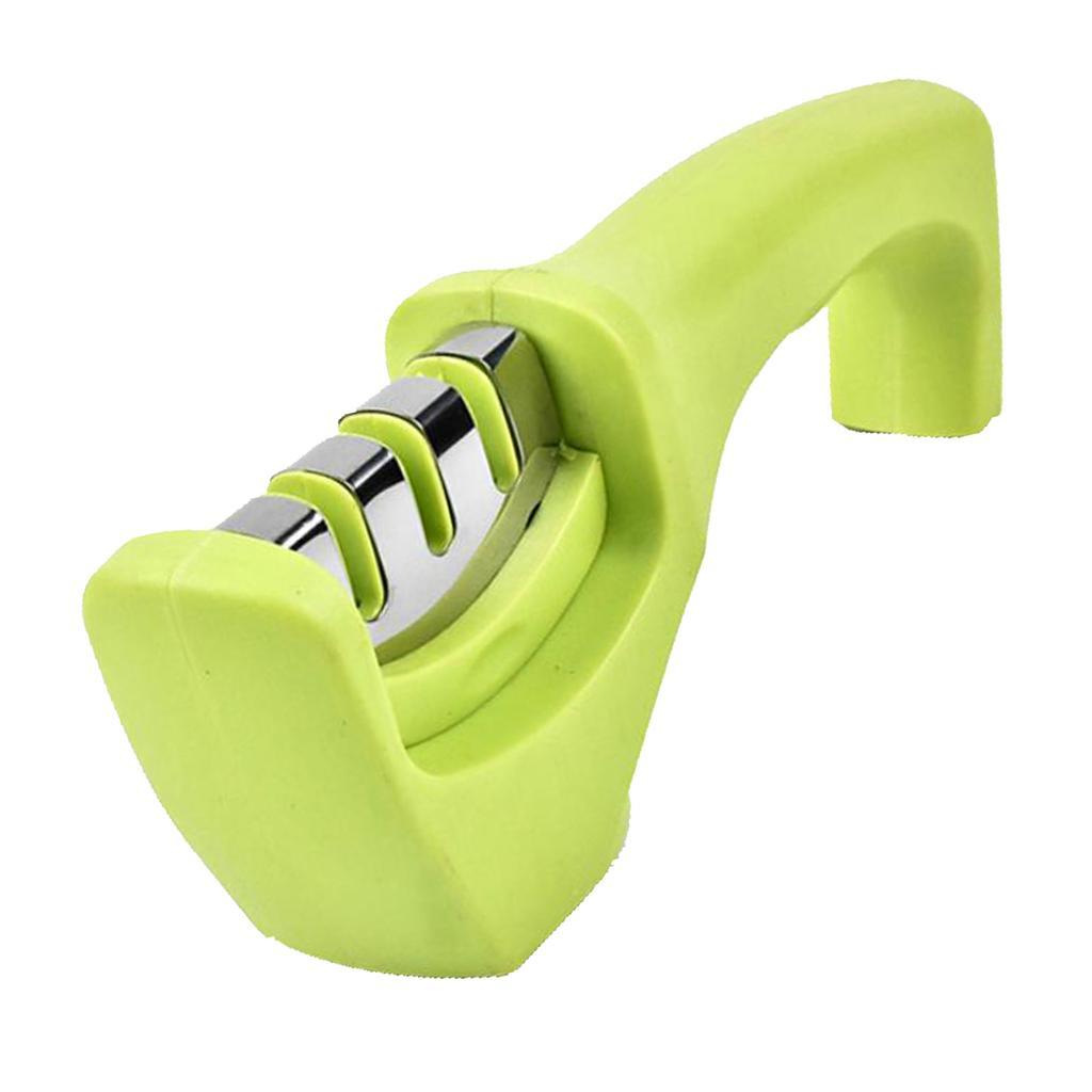 Maxbell 3-Stage Multi-function Knife Sharpener Blade Sharpening Kitchen Gadget Green - Aladdin Shoppers