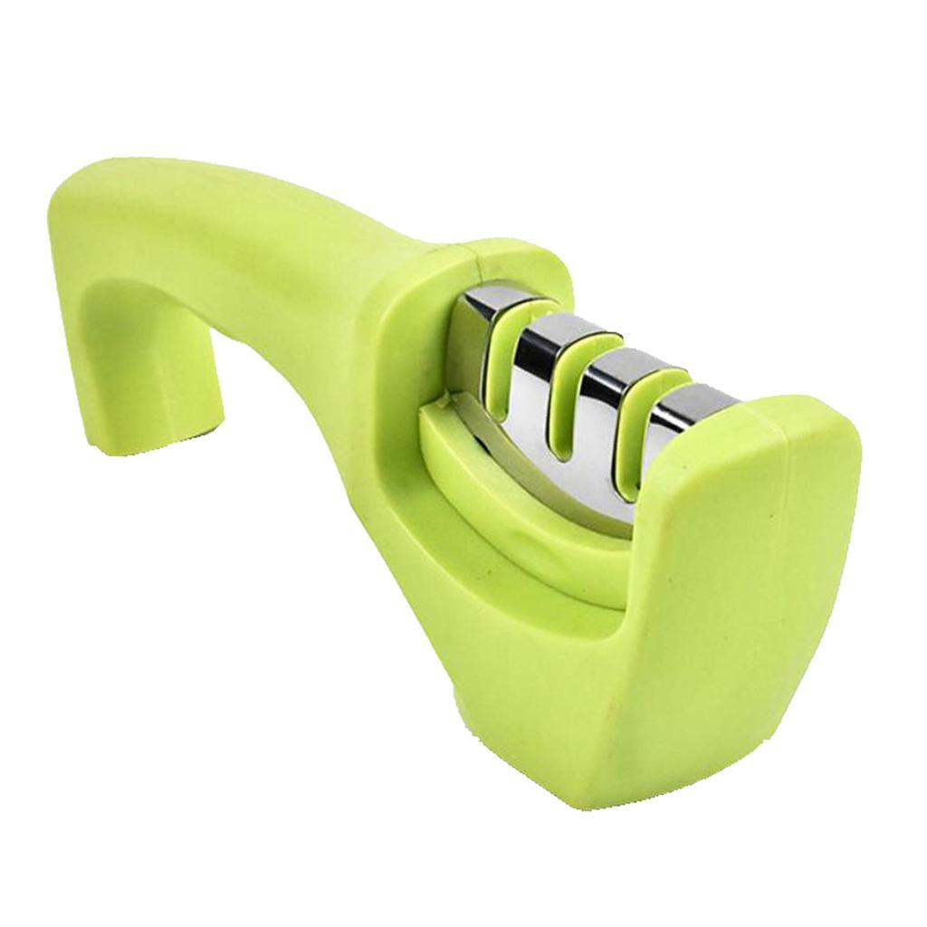 Maxbell 3-Stage Multi-function Knife Sharpener Blade Sharpening Kitchen Gadget Green - Aladdin Shoppers