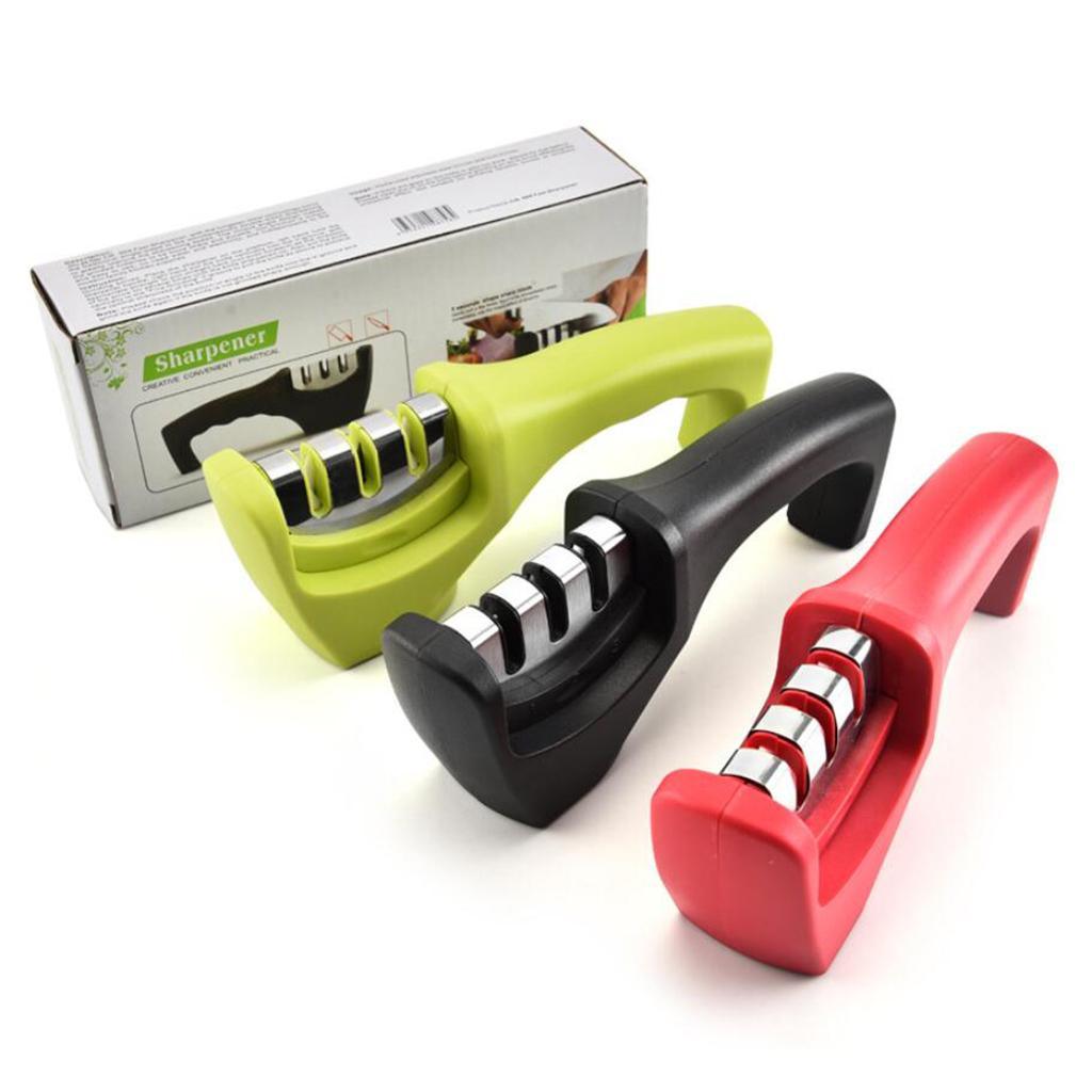Maxbell 3-Stage Multi-function Knife Sharpener Blade Sharpening Kitchen Gadget Green - Aladdin Shoppers