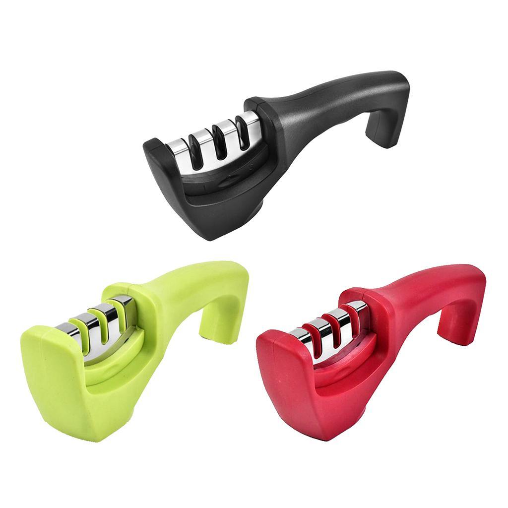 Maxbell 3-Stage Multi-function Knife Sharpener Blade Sharpening Kitchen Gadget Green - Aladdin Shoppers