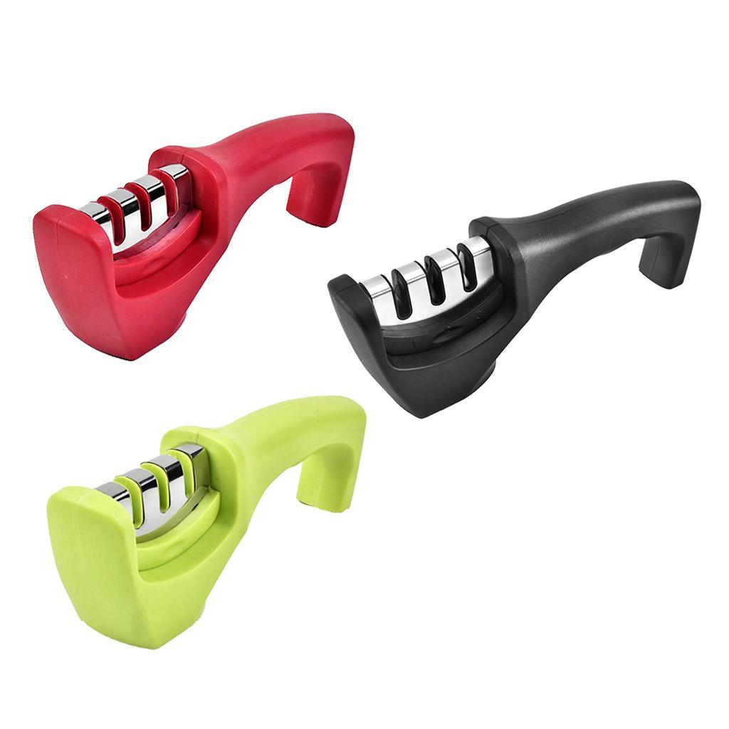 Maxbell 3-Stage Multi-function Knife Sharpener Blade Sharpening Kitchen Gadget Green - Aladdin Shoppers