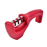 Maxbell 3-Stage Multi-function Knife Sharpener Blade Sharpening Kitchen Gadget Red