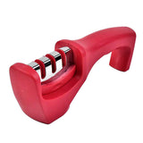 Maxbell 3-Stage Multi-function Knife Sharpener Blade Sharpening Kitchen Gadget Red - Aladdin Shoppers