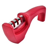 Maxbell 3-Stage Multi-function Knife Sharpener Blade Sharpening Kitchen Gadget Red - Aladdin Shoppers