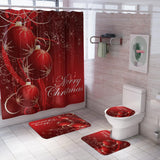 Maxbell 3 x Christmas Bathroom Rug Set Non Slip Bathmat Toilet Lid Cover Ball - Aladdin Shoppers