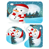 Maxbell 3 x Christmas Bathroom Rug Set Non Slip Bathmat Toilet Lid Cover Snowman