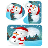 Maxbell 3 x Christmas Bathroom Rug Set Non Slip Bathmat Toilet Lid Cover Snowman - Aladdin Shoppers