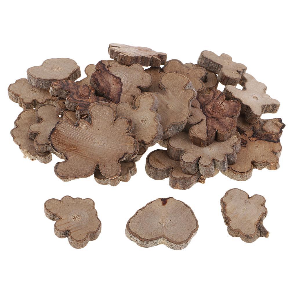 Maxbell 30 Pieces 20-40mm Rustic Wooden Wood Log Slices Natural Tree Bark, Small Size for Home Decoration & Rustic Wedding Centerpieces Favor DIY Arts Crafts - Aladdin Shoppers