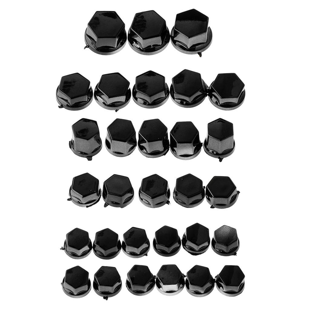 Maxbell 30 Pieces Motorcycle Screw Nut Bolt Cap Cover Decoration for Yamaha Black - Aladdin Shoppers