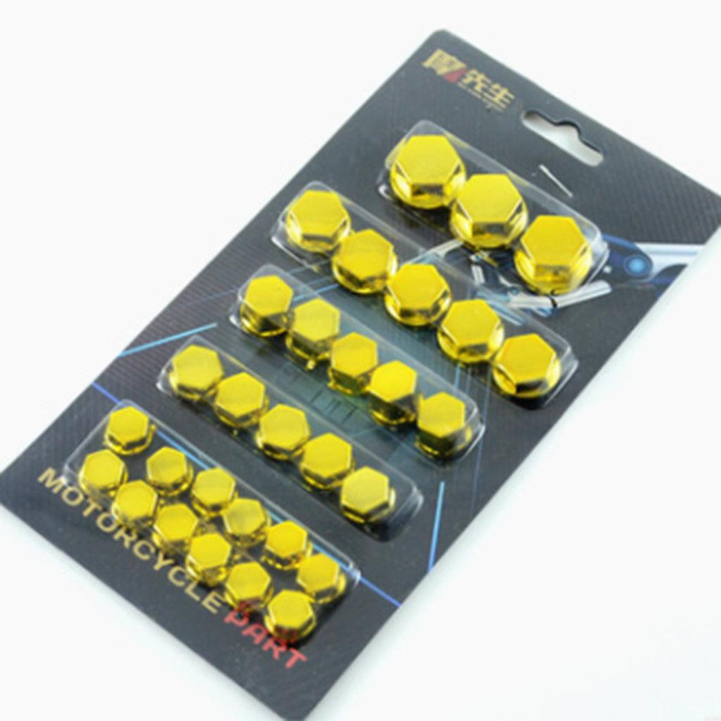Maxbell 30 Pieces Motorcycle Screw Nut Bolt Cap Cover Decoration for Yamaha Golden - Aladdin Shoppers