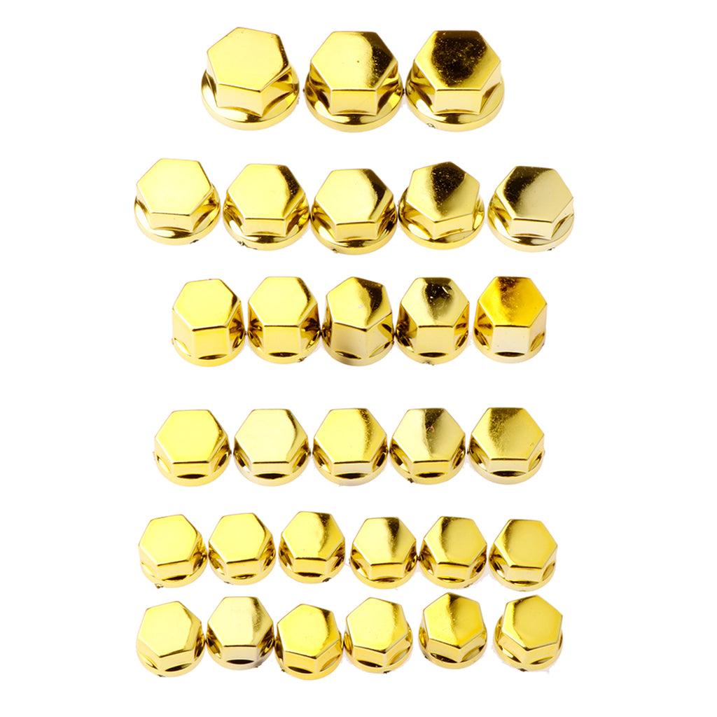 Maxbell 30 Pieces Motorcycle Screw Nut Bolt Cap Cover Decoration for Yamaha Golden - Aladdin Shoppers