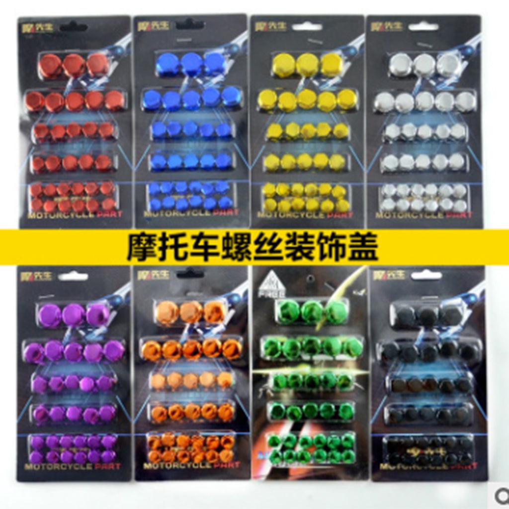 Maxbell 30 Pieces Motorcycle Screw Nut Bolt Cap Cover Decoration for Yamaha Golden - Aladdin Shoppers