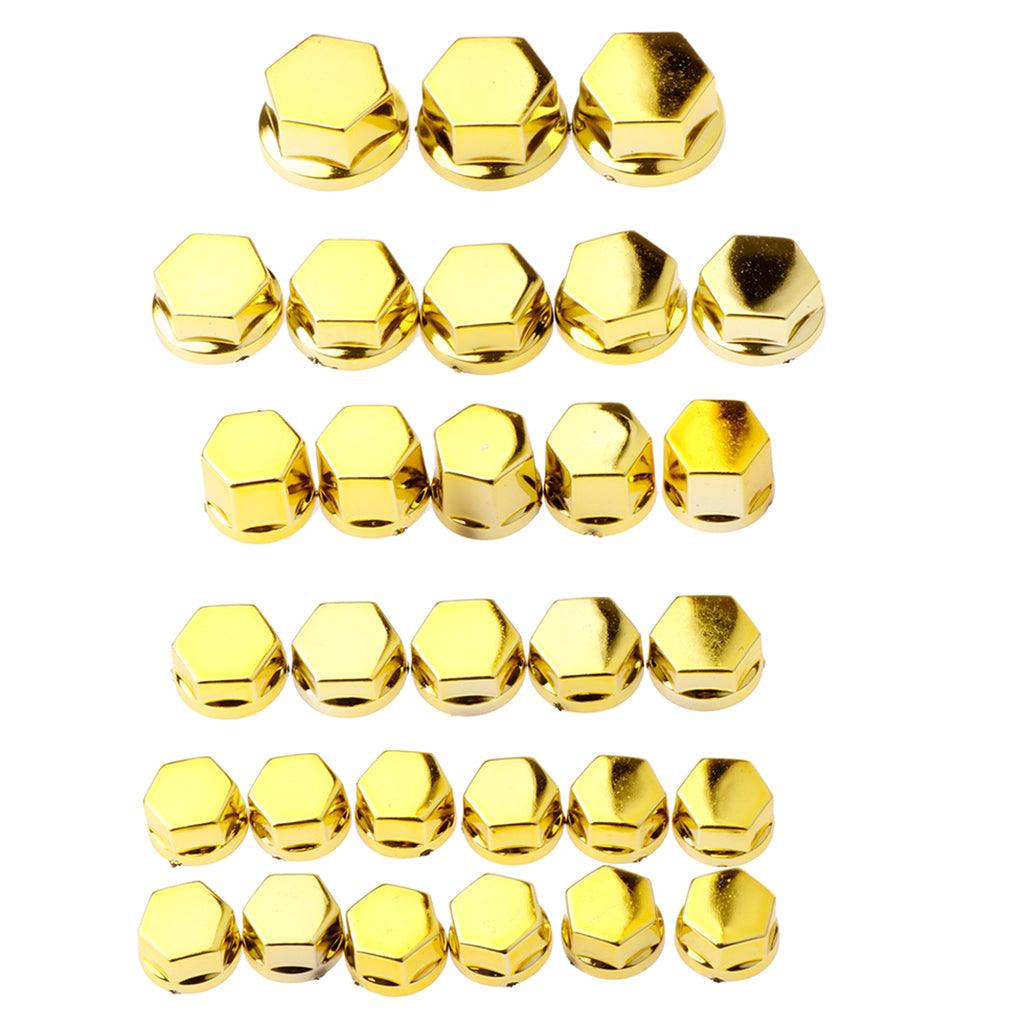 Maxbell 30 Pieces Motorcycle Screw Nut Bolt Cap Cover Decoration for Yamaha Golden - Aladdin Shoppers