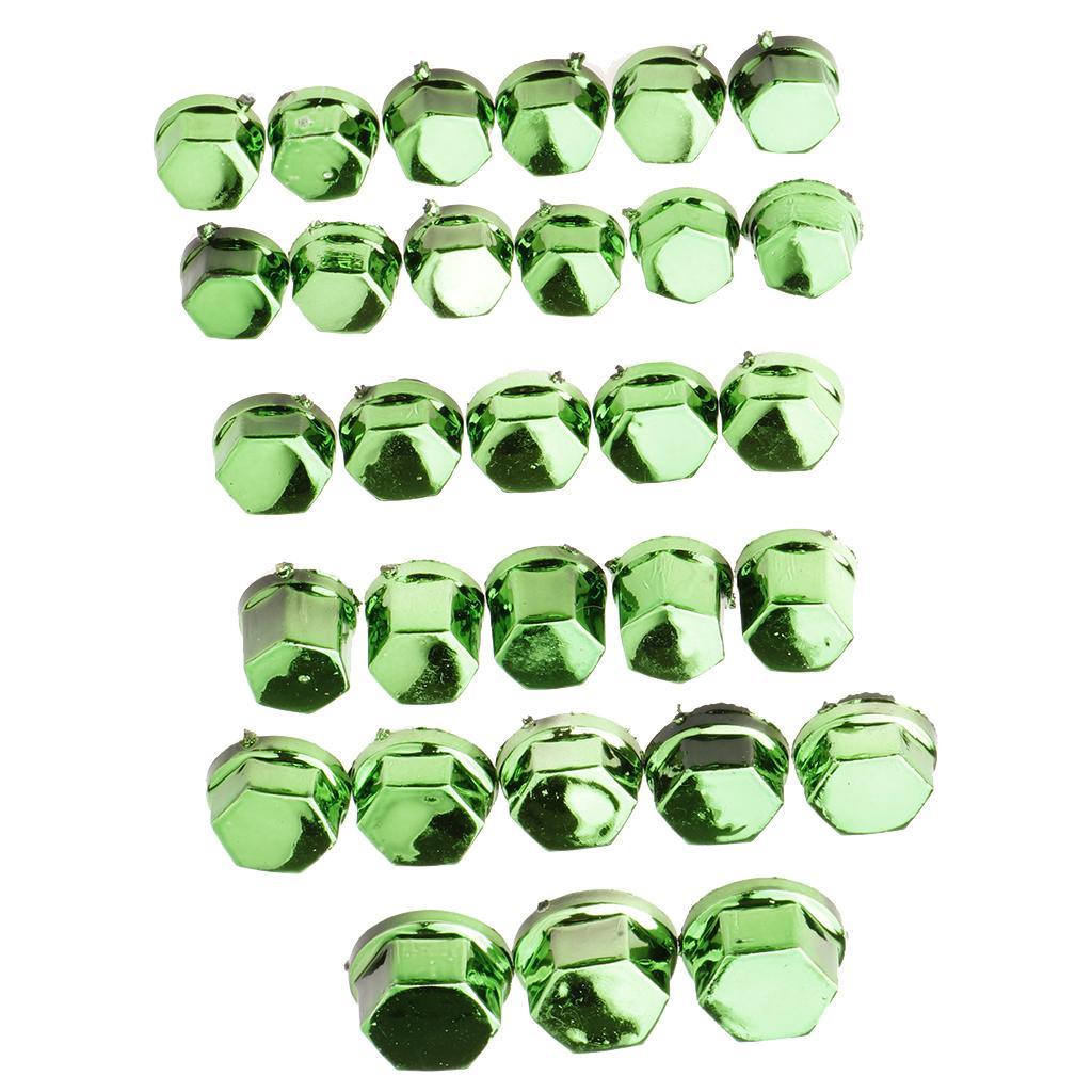 Maxbell 30 Pieces Motorcycle Screw Nut Bolt Cap Cover Decoration for Yamaha Green - Aladdin Shoppers