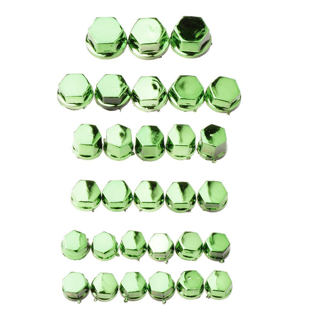 Maxbell 30 Pieces Motorcycle Screw Nut Bolt Cap Cover Decoration for Yamaha Green - Aladdin Shoppers