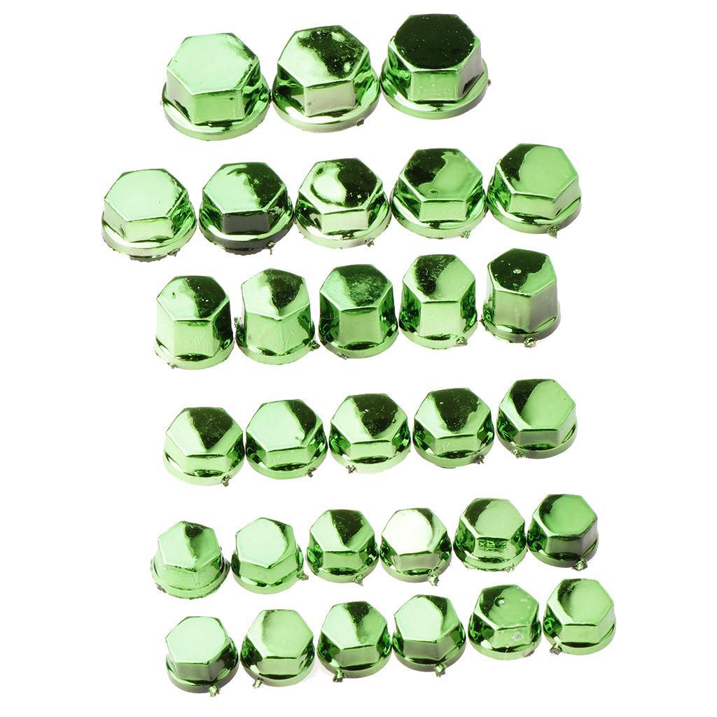 Maxbell 30 Pieces Motorcycle Screw Nut Bolt Cap Cover Decoration for Yamaha Green - Aladdin Shoppers