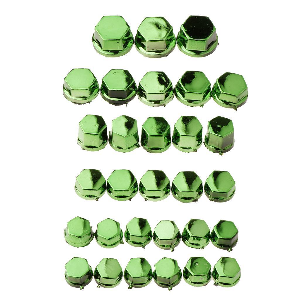 Maxbell 30 Pieces Motorcycle Screw Nut Bolt Cap Cover Decoration for Yamaha Green - Aladdin Shoppers