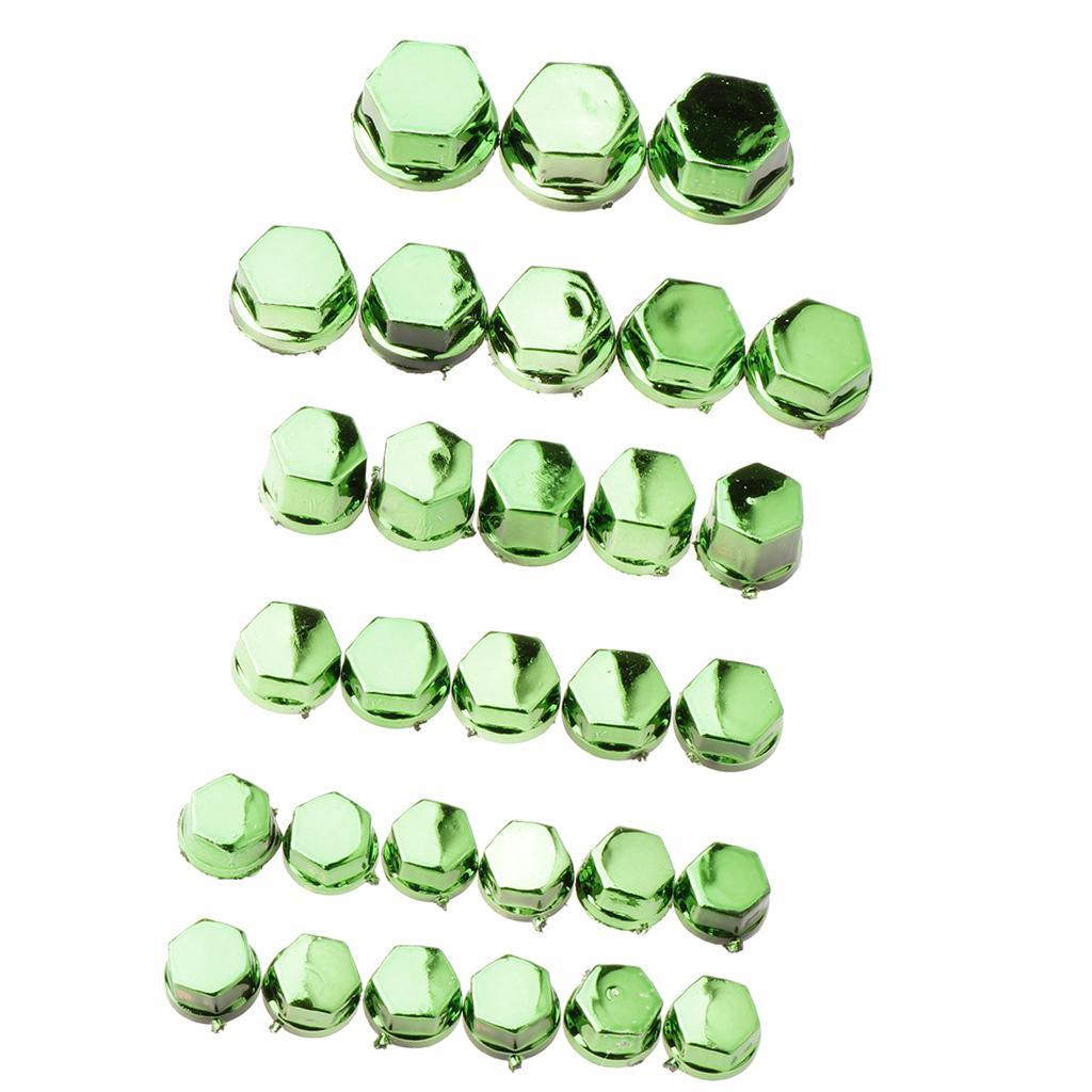 Maxbell 30 Pieces Motorcycle Screw Nut Bolt Cap Cover Decoration for Yamaha Green - Aladdin Shoppers
