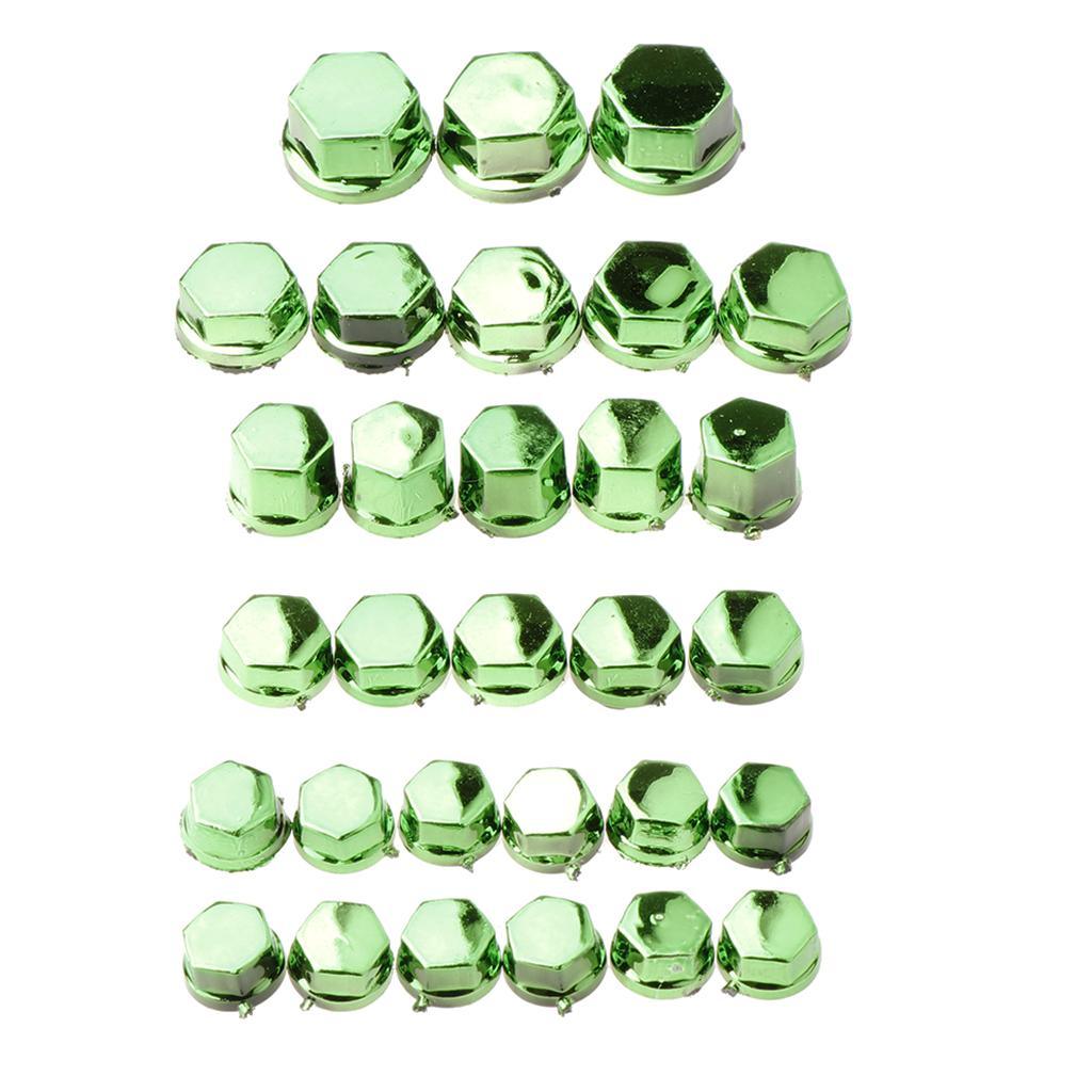 Maxbell 30 Pieces Motorcycle Screw Nut Bolt Cap Cover Decoration for Yamaha Green - Aladdin Shoppers
