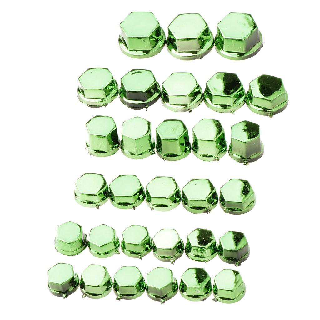 Maxbell 30 Pieces Motorcycle Screw Nut Bolt Cap Cover Decoration for Yamaha Green - Aladdin Shoppers