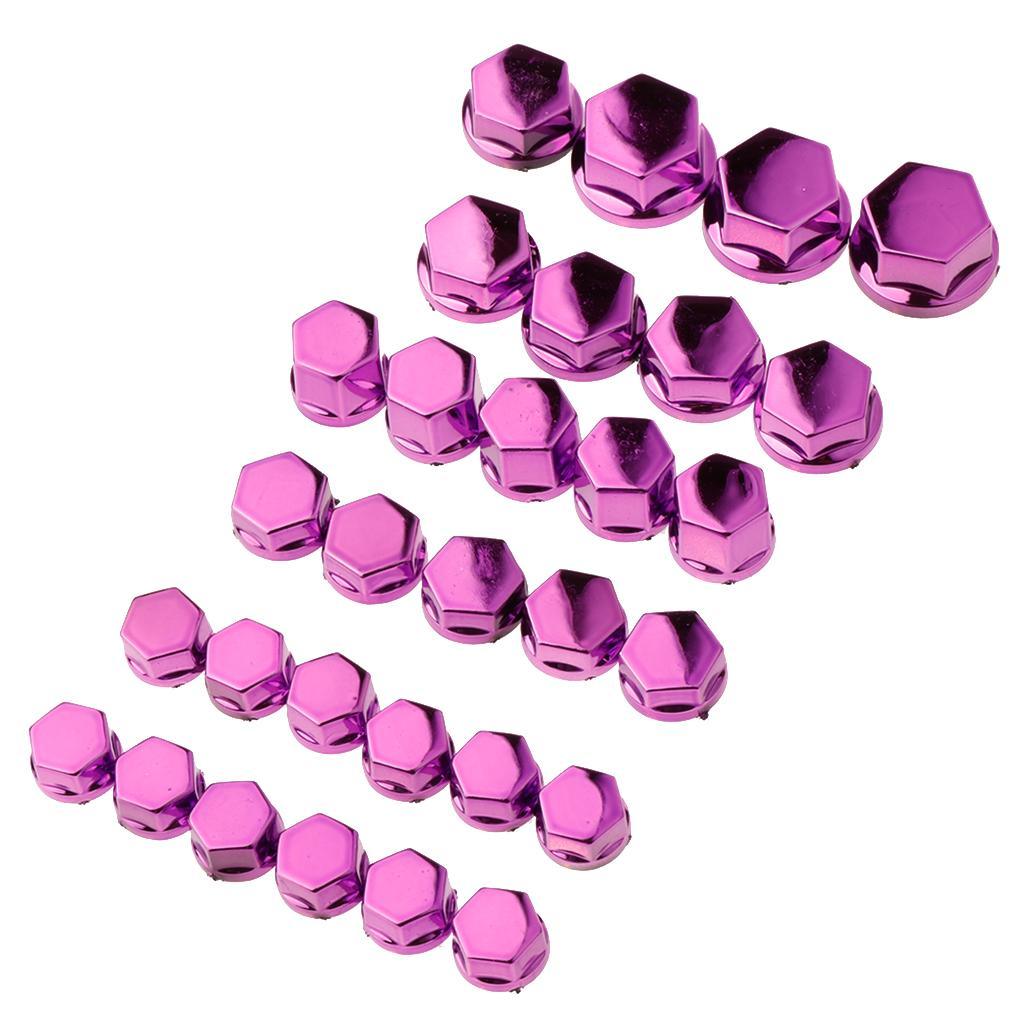 Maxbell 30 Pieces Motorcycle Screw Nut Bolt Cap Cover Decoration for Yamaha Purple - Aladdin Shoppers