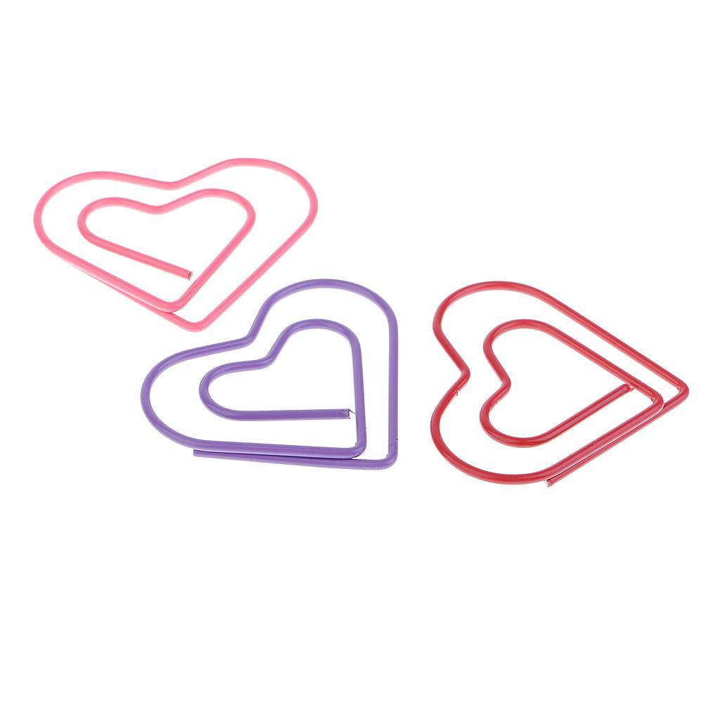 Maxbell 30 Pieces Multicolored Paper Clips Heart Shaped Non-skid Smooth Finish Paperclip - Aladdin Shoppers