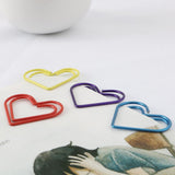 Maxbell 30 Pieces Multicolored Paper Clips Heart Shaped Non-skid Smooth Finish Paperclip - Aladdin Shoppers