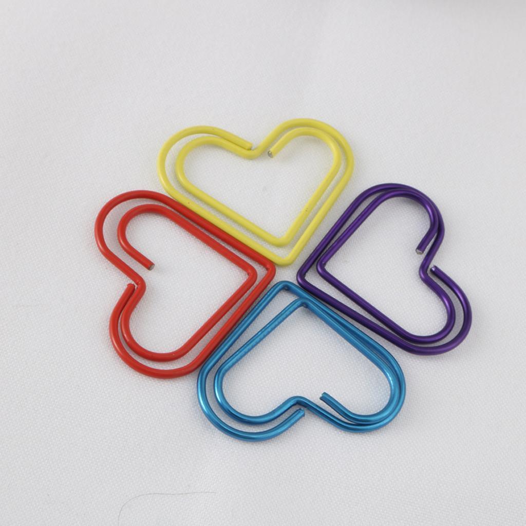 Maxbell 30 Pieces Multicolored Paper Clips Heart Shaped Non-skid Smooth Finish Paperclip - Aladdin Shoppers