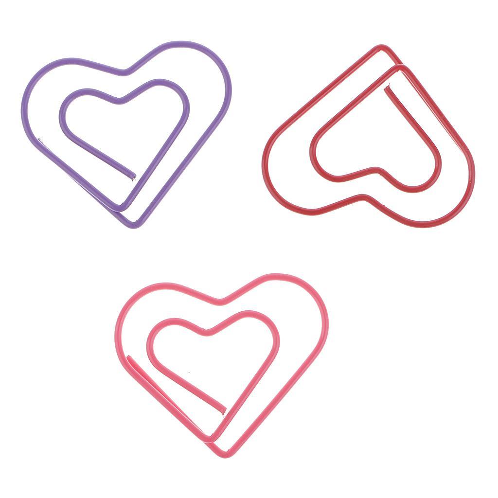 Maxbell 30 Pieces Multicolored Paper Clips Heart Shaped Non-skid Smooth Finish Paperclip - Aladdin Shoppers