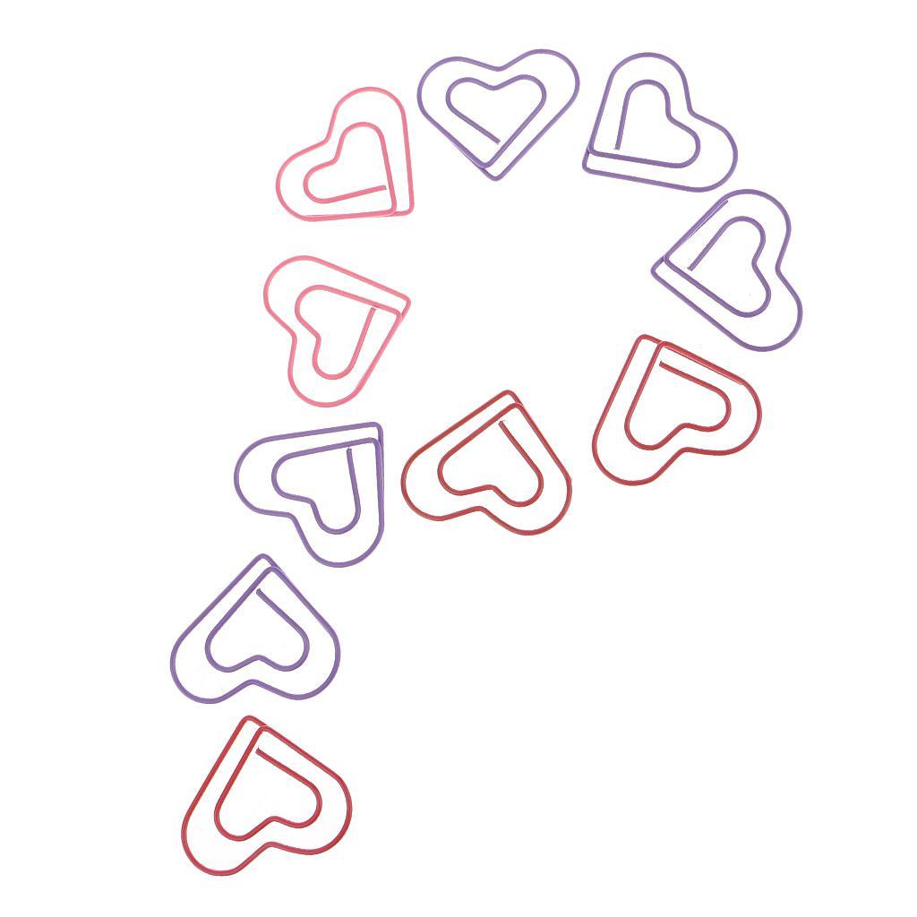 Maxbell 30 Pieces Multicolored Paper Clips Heart Shaped Non-skid Smooth Finish Paperclip - Aladdin Shoppers