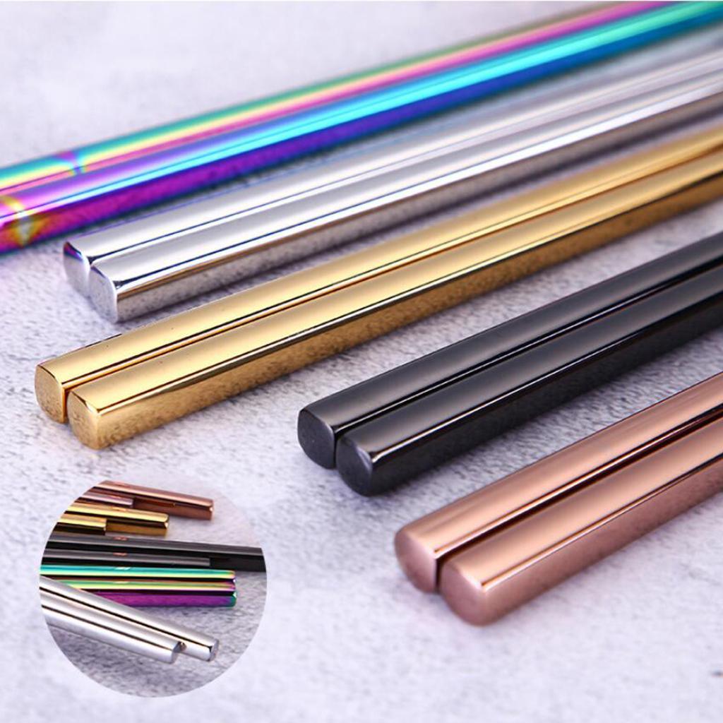 Maxbell 304 Stainless Steel Square Chopsticks Polished for Kitchen Hotel Multicolor - Aladdin Shoppers
