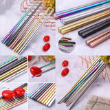 Maxbell 304 Stainless Steel Square Chopsticks Polished for Kitchen Hotel Silver - Aladdin Shoppers