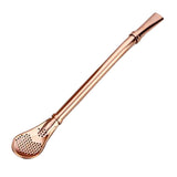 Maxbell 304 stainless steel straw filter mixing spoon - silver Rose Golden